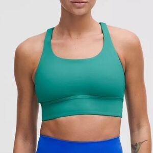 Lululemon Energy Longline Bra, Teal Lagoon, Size 10